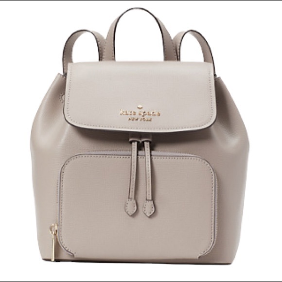 ♠️ kate spade ♠️ Darcy Refined Leather Flap Backpack, Warm Taupe - Picture 2 of 15